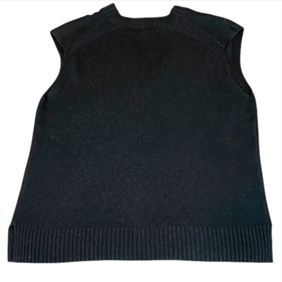 Nordstrom Merino Wool Blend Super Soft V-Neck Sweater Vest L Black #233J - Picture 3 of 6